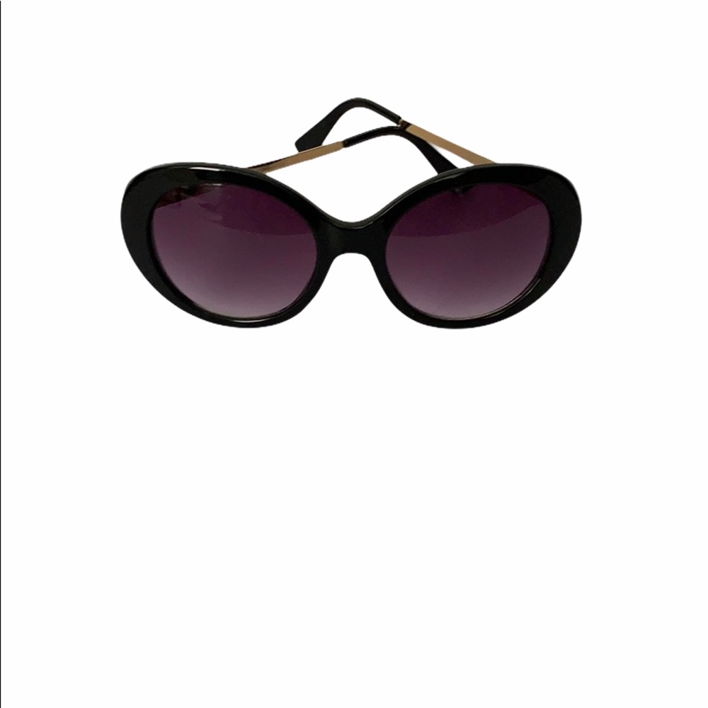 Retro Oval Black Cat Eye Sunglasses Vintage Style